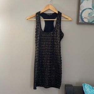 Black and Gold lightly ruffled top